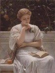 A Girl Reading / O fată citind (1878) de Charles Edward Perugini (1839-1918)  http://goldenagepaintings.blogspot.co.uk/2011/05/charles-edward-perugini-girl-reading.html